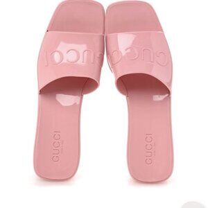 Gucci Pink Rubber Slide Sandals Size 6.5 Gucci Pink Rubber Slide Sandals Women's